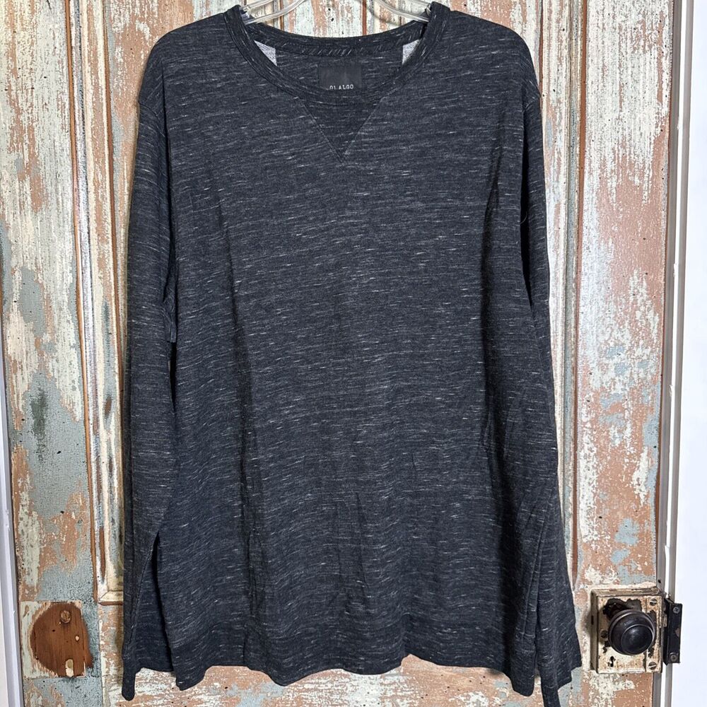 01.Algo Mens Performance Sweatshirt/Shirt Size XL Crew Neck Black Heather